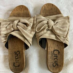 Circus by Sam Edelman Tan Women's Slide Sandals with Cork Soles Size 9